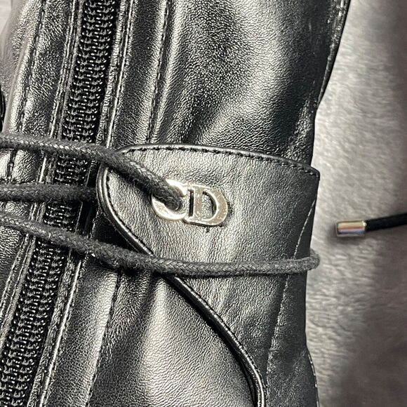 Christian Dior Boots 38 D Black Nappa Leather Studded Stellar Over The Knee - Picture 8 of 16